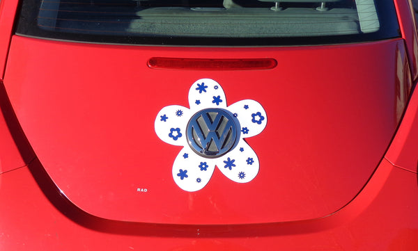 Vw Beetle Flower Magnetic Decal Blue Flowers Bling My Bug 